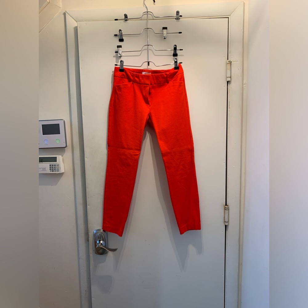New York & Company Stretch Bright Red Slim Pants Size 0